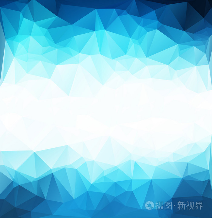 蓝白色光多边形马赛克背景,矢量插画,创意业务设计模板
