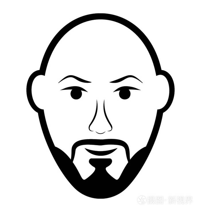秃头男子线图标, 人类化身插画-正版商用图片09laf7-摄图新视界