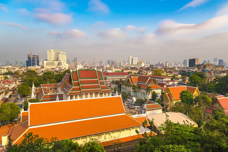 泰国曼谷金山寺鸟瞰图