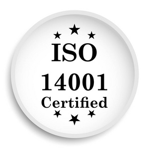 Iso 14001 图标。Iso14001 网站按钮白色背景