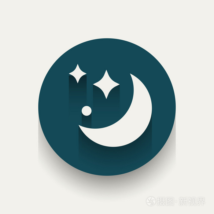 月亮和闪亮的星星图标