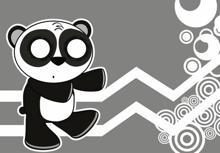 小熊熊猫可爱卡通表达背景图片