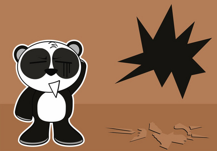 小熊熊猫可爱卡通表达背景图片