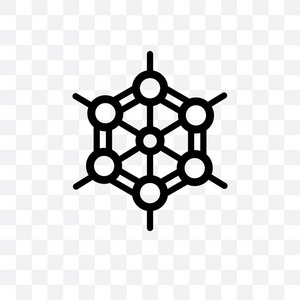 石墨烯符号纳米技术图标在时尚的设计风格