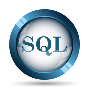 Sql 图标。白色背景上的互联网按钮