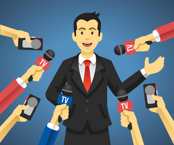 面试西装的男人.矢量平面插画插画