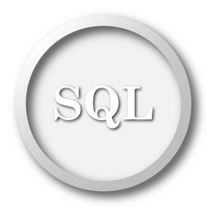 Sql 图标。白色背景上的互联网按钮