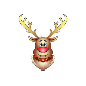 在白色背景查出的圣诞节鹿的头图片