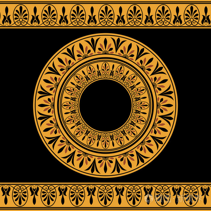 希腊民族圆形图案