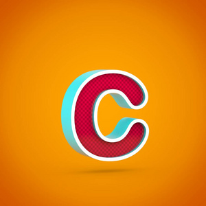 红色字母 c 小写.