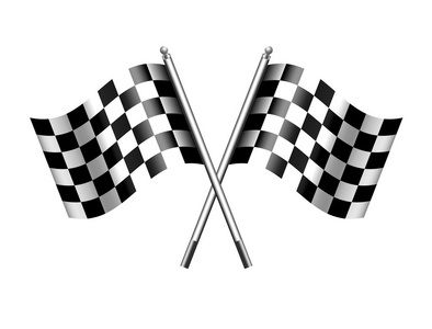 黑白格子的旗赛车照片