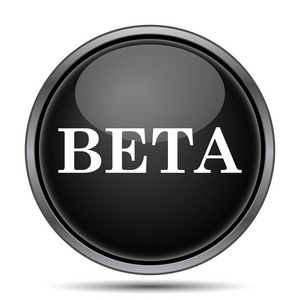 Beta 图标。白色背景上的互联网按钮