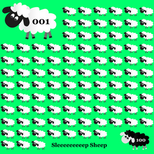 白色和黑色的羊，指望绿色背景 eps10