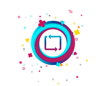 重复按钮重复图标.循环符号.刷新符号.带有图标的彩色按钮.几何元素.