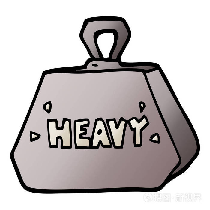 向量梯度例证动画片重的重量