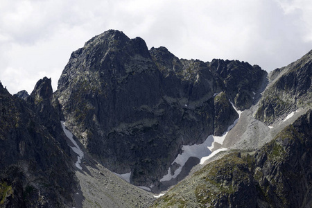 论斯洛伐克高 Tatras 的山峰和高山景观