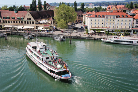 船在林道口岸, Bodensee, 德国