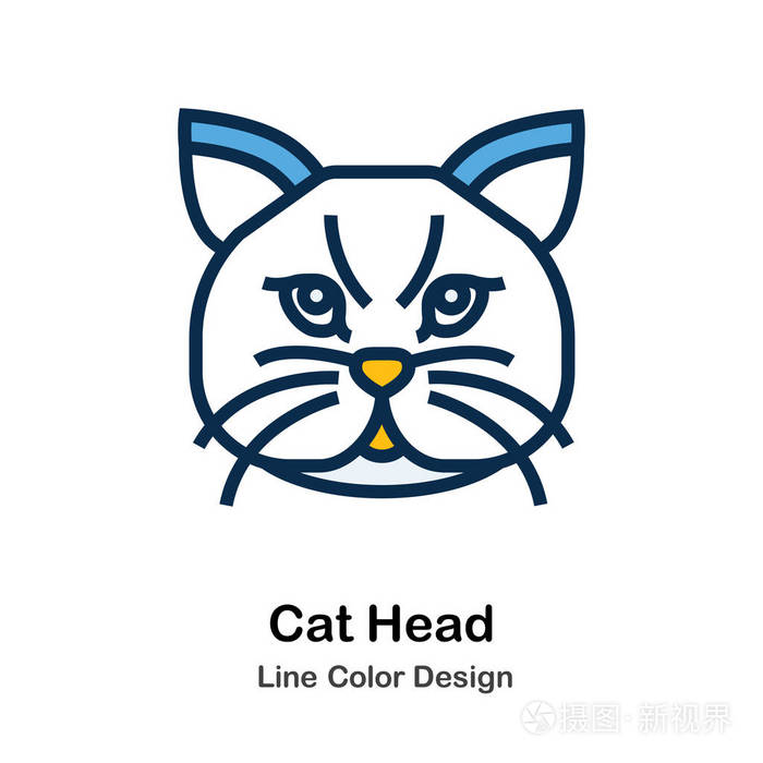 猫头线条颜色图标