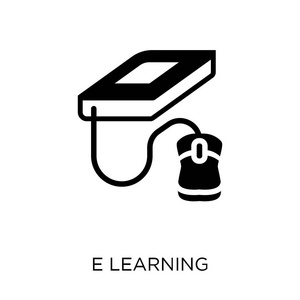 e 学习图标。从在线学习集合中的 e 学习符号设计