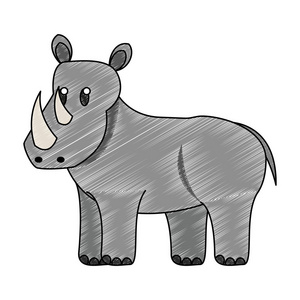 犀牛野生动物涂鸦