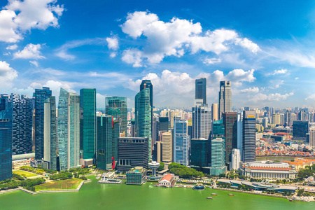 新加坡夏日全景鸟瞰图照片