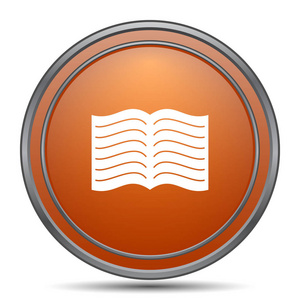 书籍图标。橙色互联网按钮在白色背景