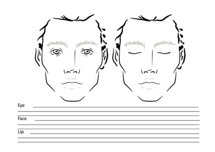 人脸图表化妆师空白.模板插图照片