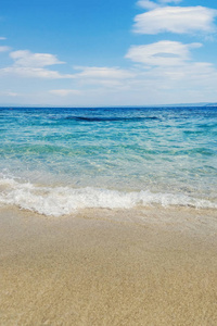 沙滩夏季背景下的蓝色海洋波浪