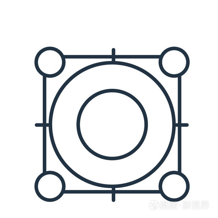 椭圆图标矢量被隔离在白色背景上, 椭圆符号