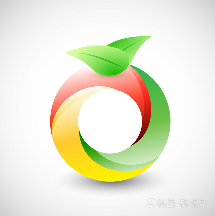 抽象的苹果或水果插画设计