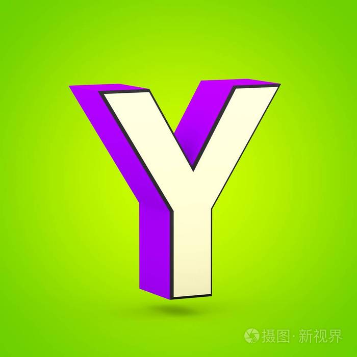 超级英雄字母 y 大写.3d.