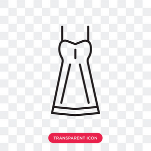 服装矢量图标隔离在透明的背景, 礼服标志