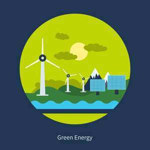 生态 环境 绿色能源图标