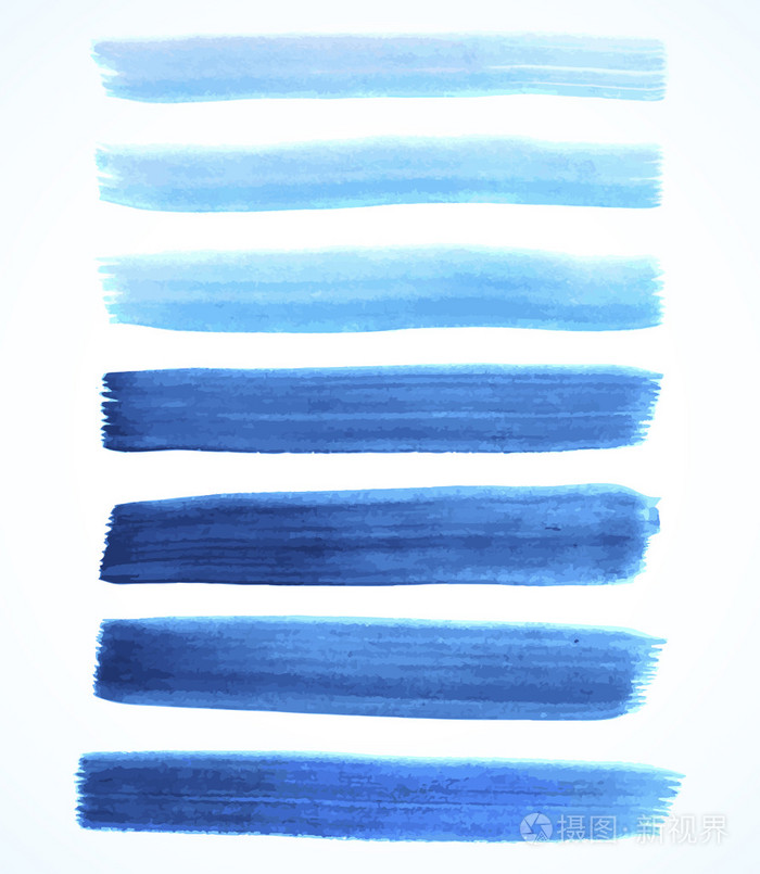 蓝色的水彩笔一套