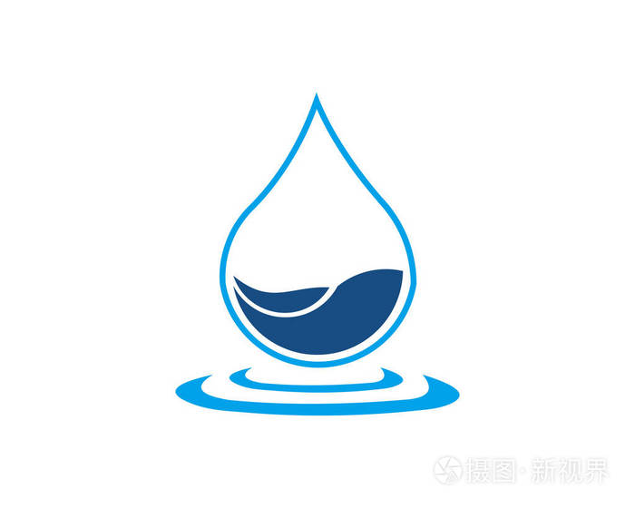 水滴logo模板矢量插图设计