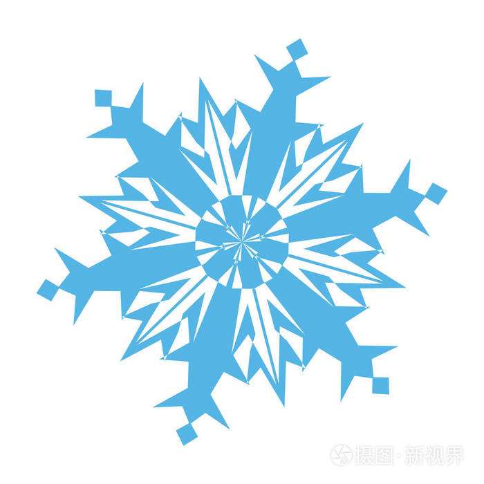 雪花华丽.白色上的蓝色.向量例证插画-正版商用图片09n3jy-摄图新视界
