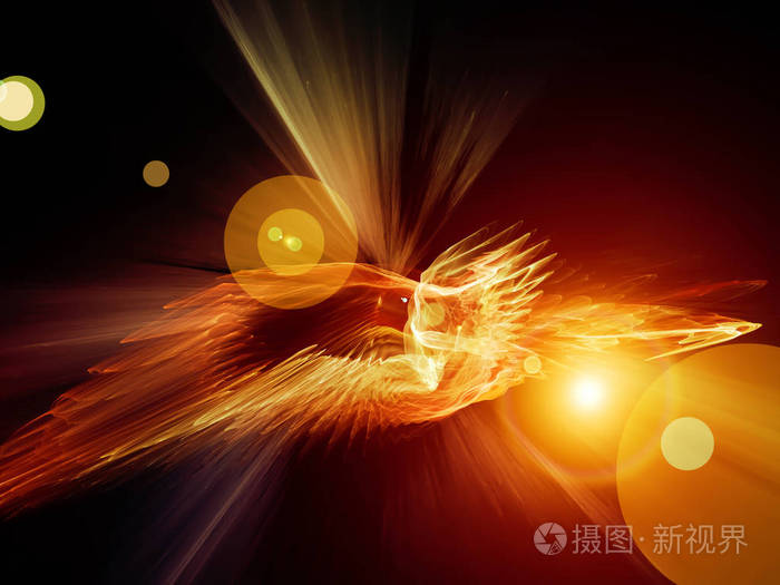 能量系列的几何.技术,艺术与设计主题的分形结构与光的金色爆裂