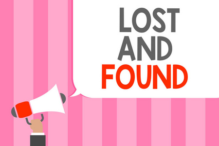 东西丢失概念性手写显示丢失和发现.