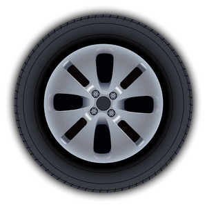汽车车轮和轮胎的图像。网站设计要素
