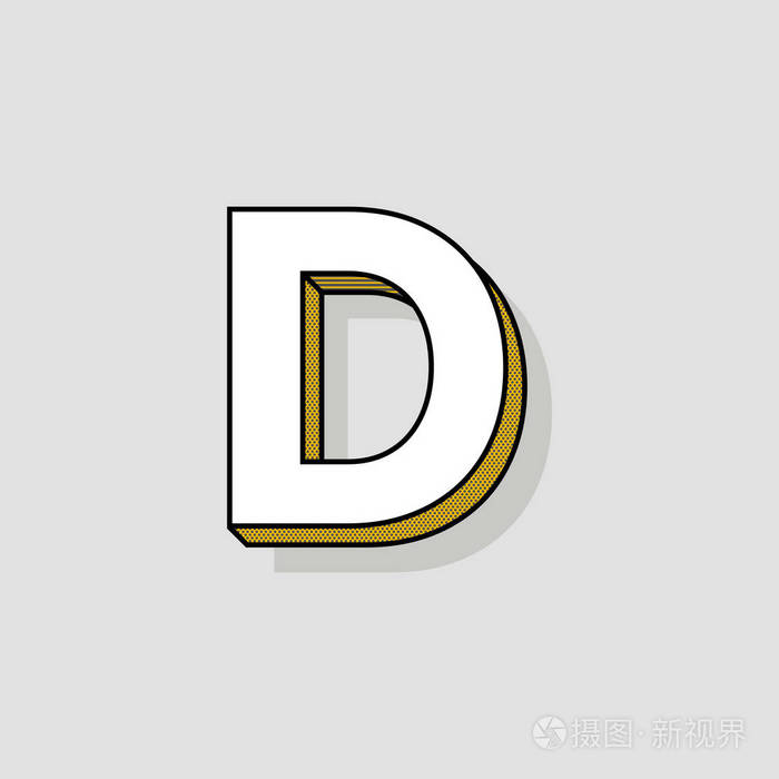 流行艺术矢量徽标字母d字母设计向量