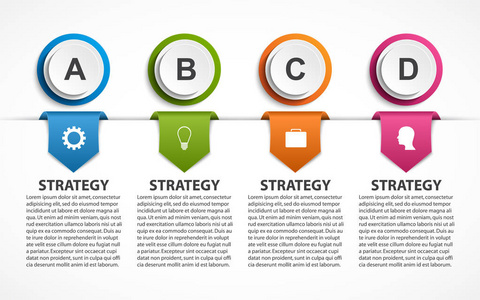抽象的选项信息图表模板。图表为业务演示文稿或信息横幅