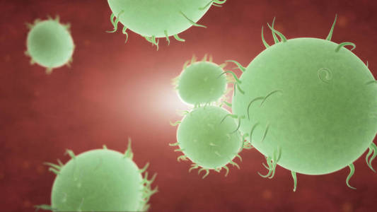 艾滋病症状细菌在体内扩散.感染和免疫机能丧失概念照片