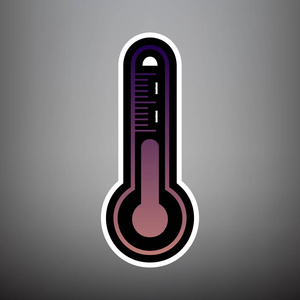 气象局诊断技术温度计标志。向量。紫色草地