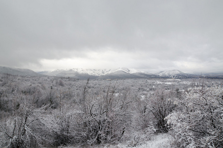 克里米亚 乌克兰 在冬天的山丘