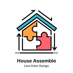 房屋组装线颜色图标