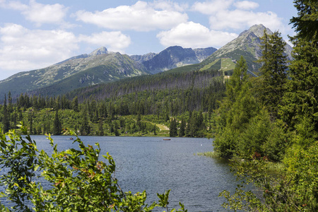 论斯洛伐克高 Tatras 的山峰和高山景观