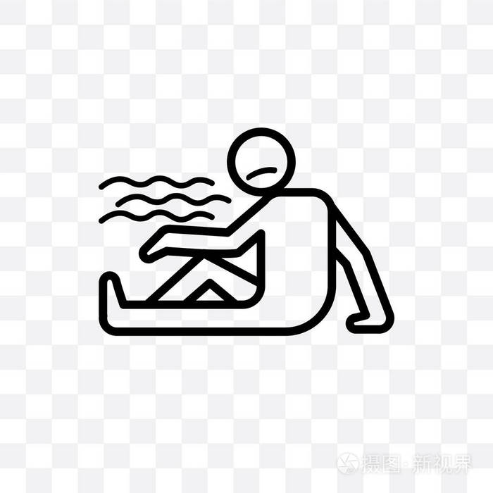 丢失的人类矢量线性图标隔离在透明的背景下, 丢失的人类透明度概念