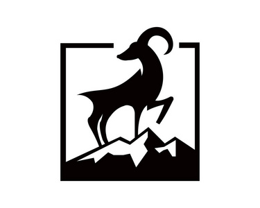 山羊的剪影图片