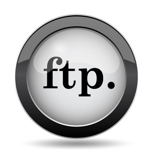 Ftp。图标。白色背景上的互联网按钮