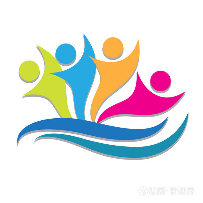标志向量团队合作愉快的合作伙伴业务
